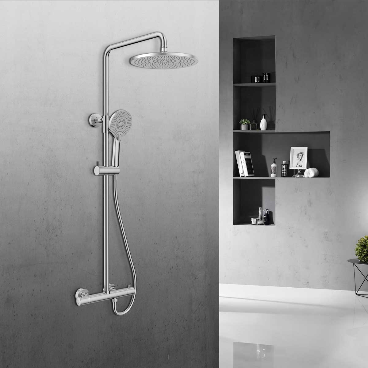 Душевая стойка с термостатом Vincea Esse VSFS-1E0TCH хром