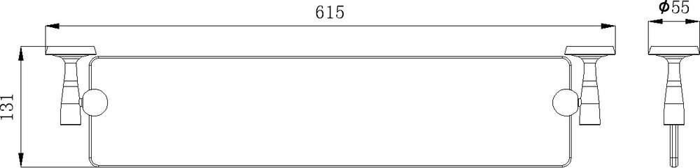 Стеклянная полка Rush Balearic BA39610 Хром