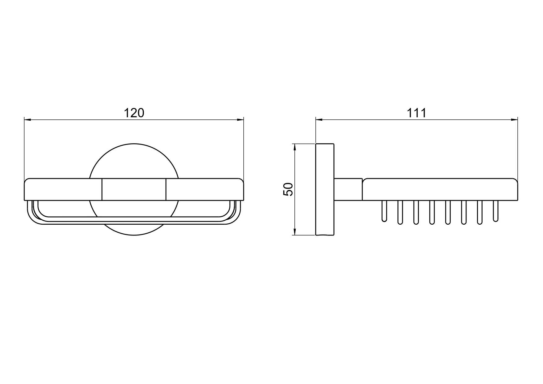 Мыльница-решетка Aquatek Бетта AQ4633MB черный матовый
