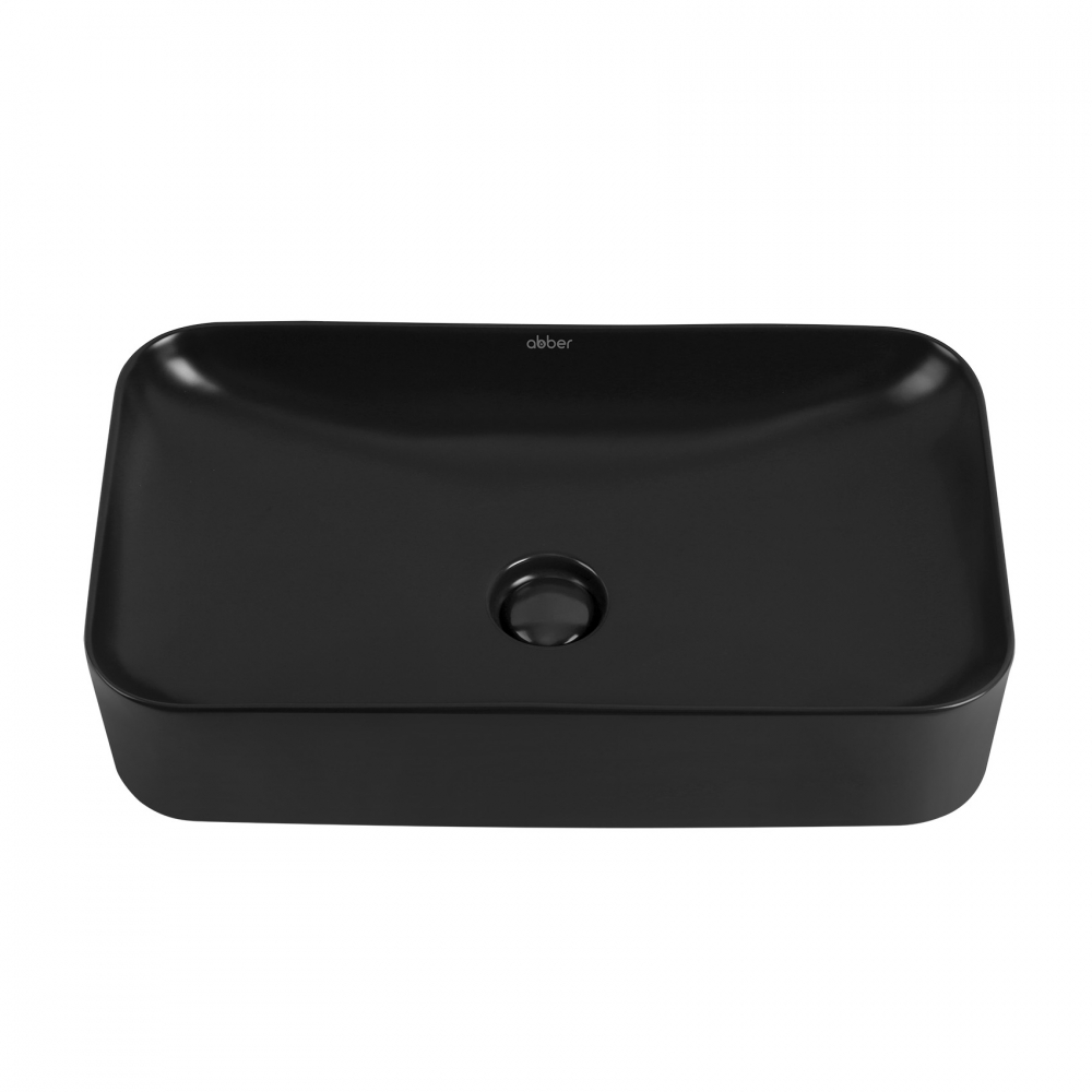 Раковина накладная 60см ABBER RECHTECK AC2204MB черная матовая