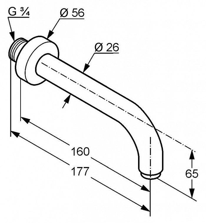 Излив для ванны с душем Kludi Bozz 3850505 хром