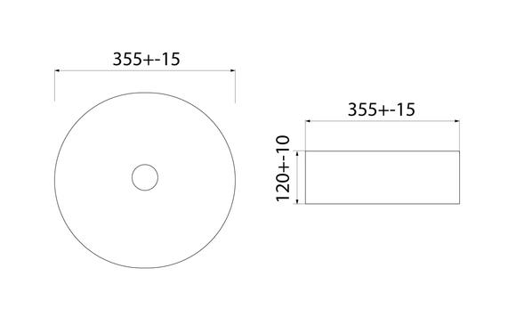 Раковина накладная 35.5см IDDIS Ray RAYWS03i27 белый