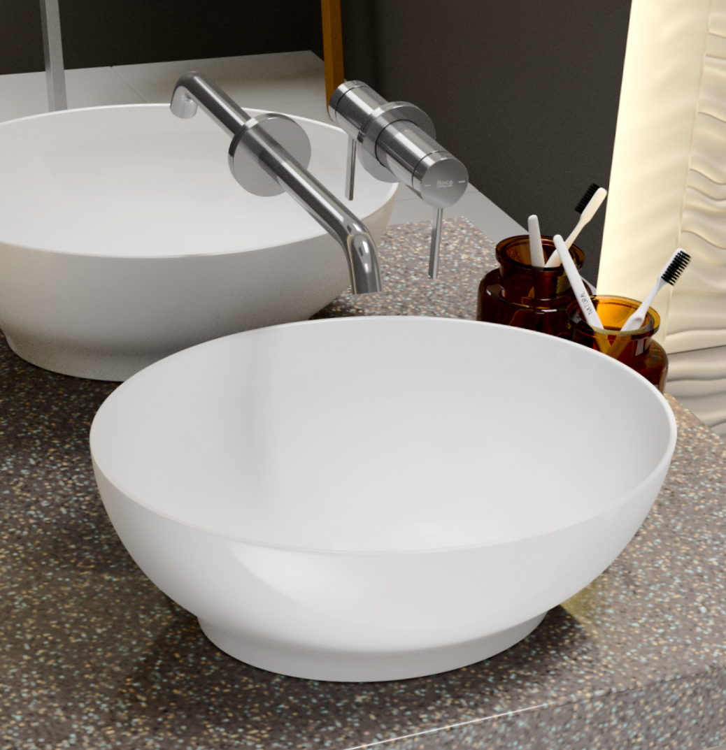 Раковина накладная 41см Point Сатурн PN43902WM белый матовый