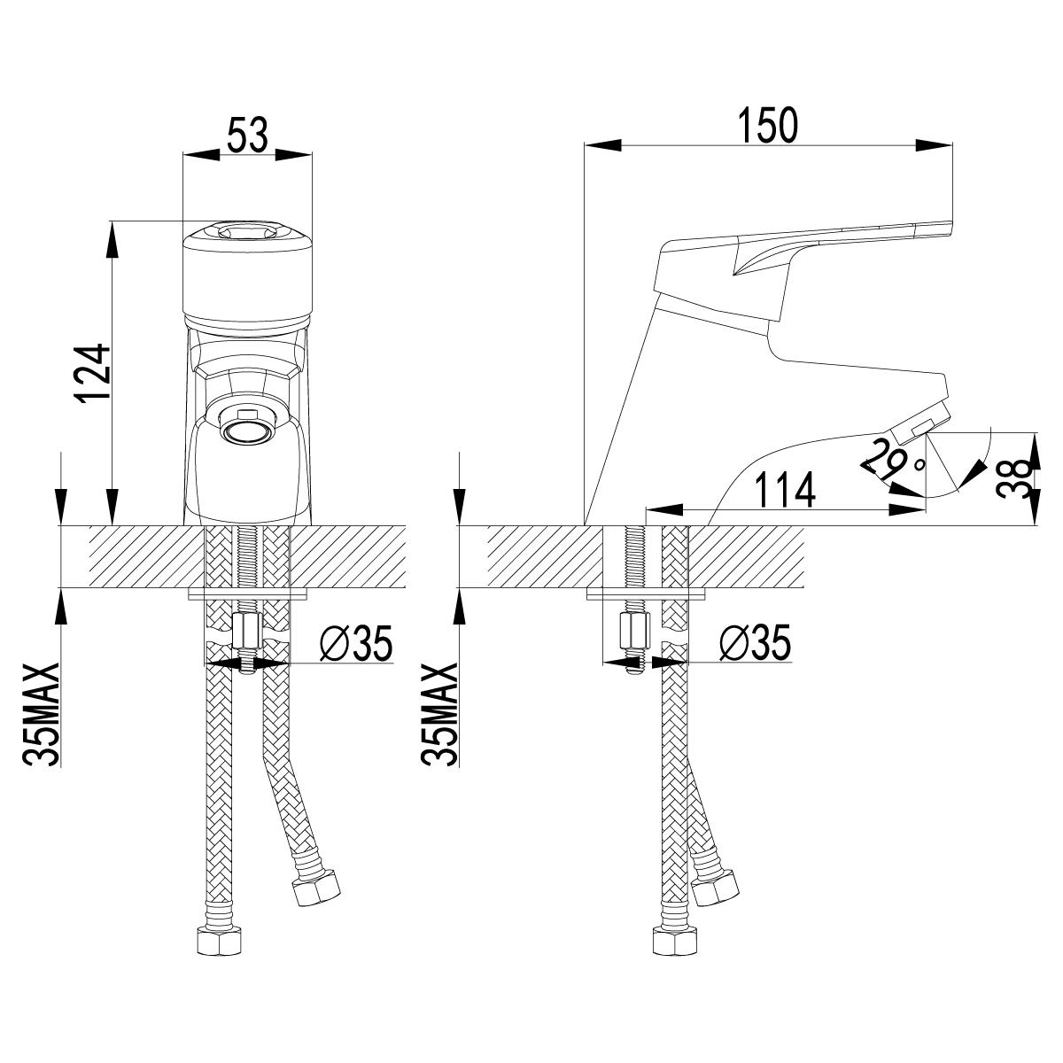 Смеситель для раковины Lemark Luna LM4106C хром