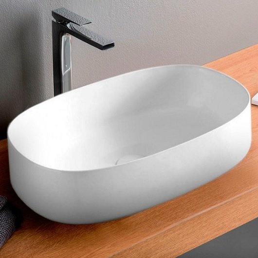 Раковина накладная 55см ArtCeram Cognac COL003 белый