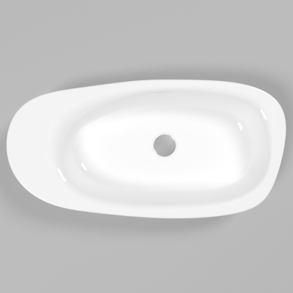 Умывальник WHITECROSS Moonstone F 70x35 (белый глянец) иск. камень