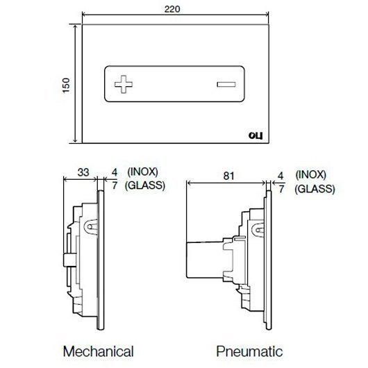 Кнопка смыва для унитазов OLI OCEANIA 054564 хром матовый