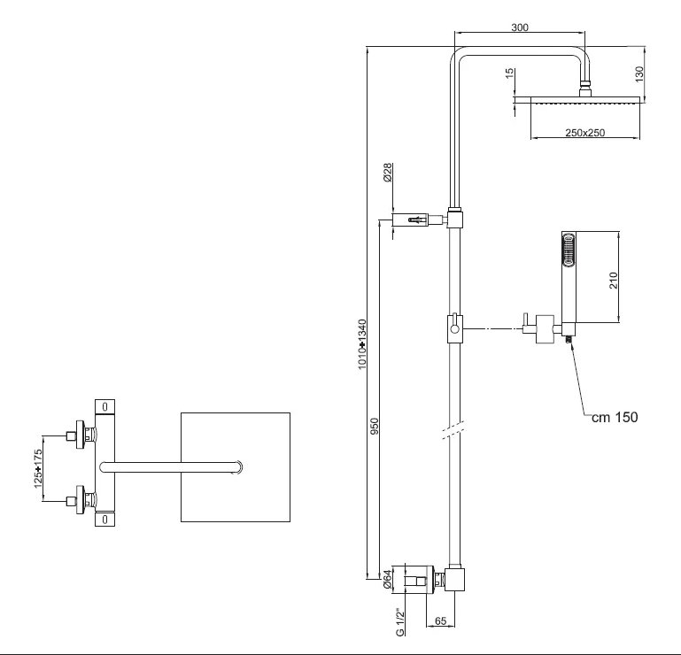 Душевая стойка Webert Pegaso PE980507010METAL золото