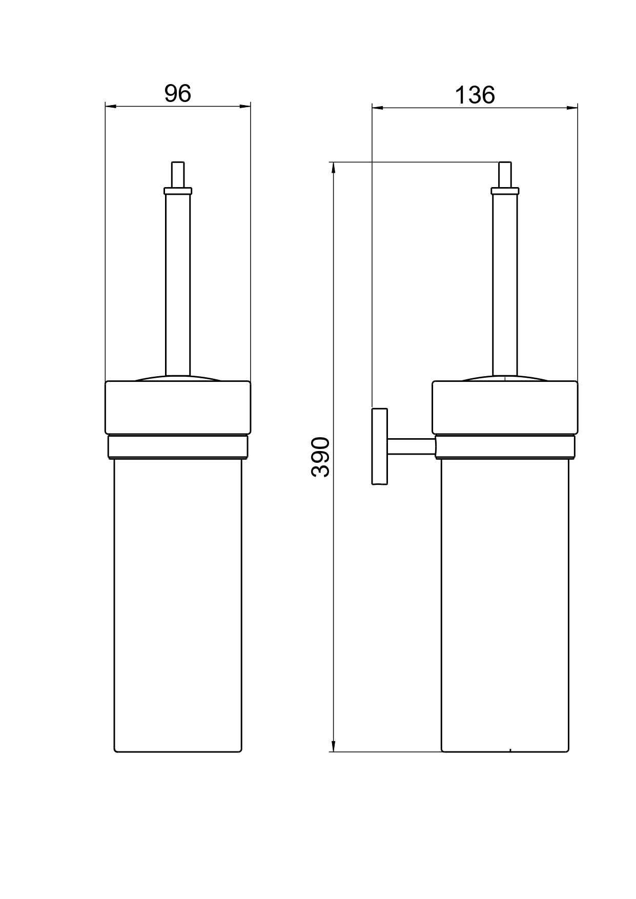 Ершик подвесной Aquatek Бетта AQ4610MB черный матовый
