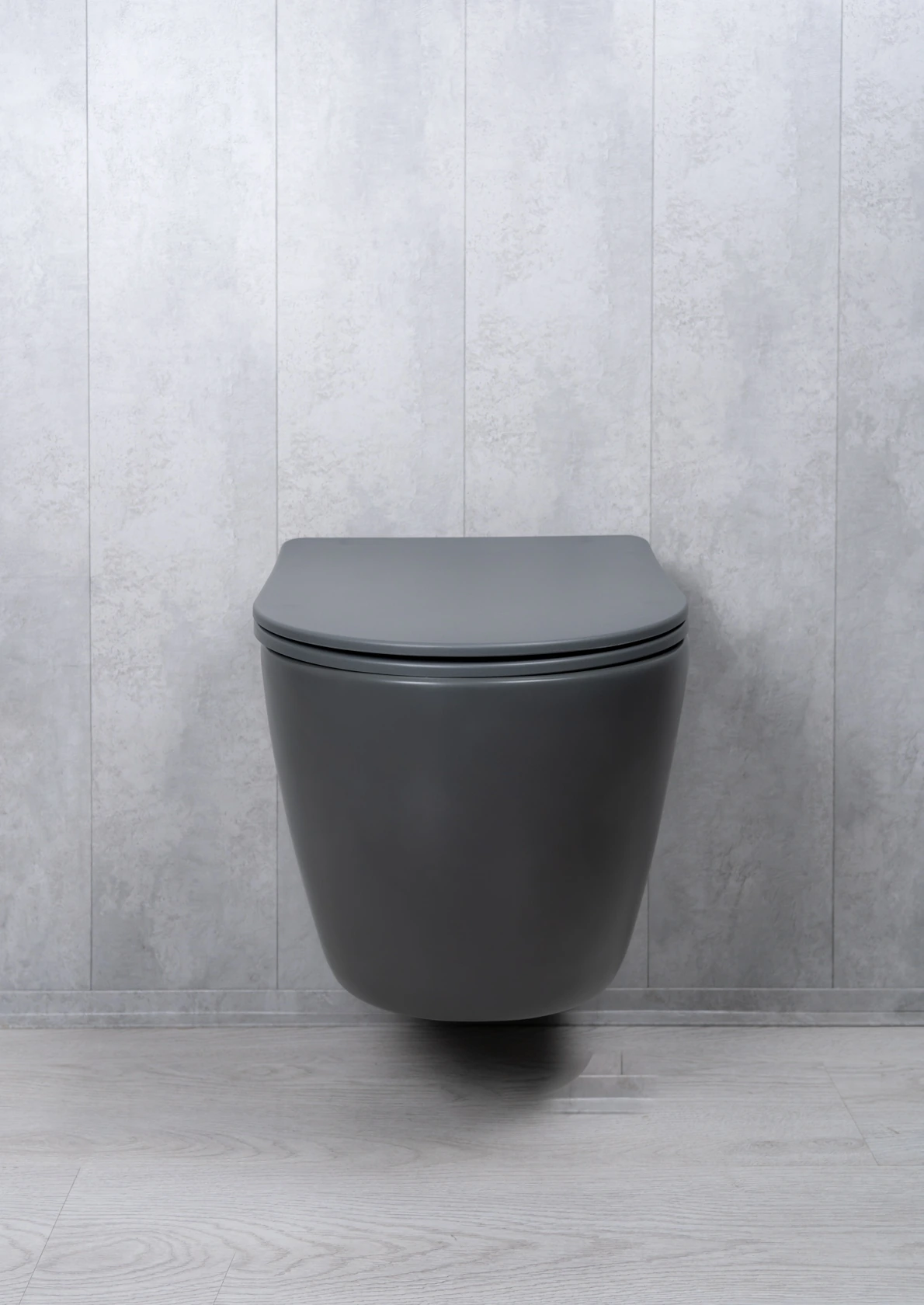 Унитаз подвесной безободковый GID Tr2122TF-Dgm темно-серый матовый, с сиденьем микролифт