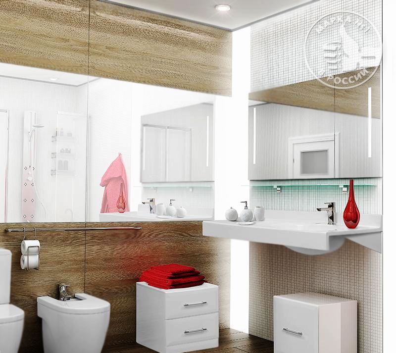 Раковина подвесная 120см Акватон Отель 1A70093NOT01L белый