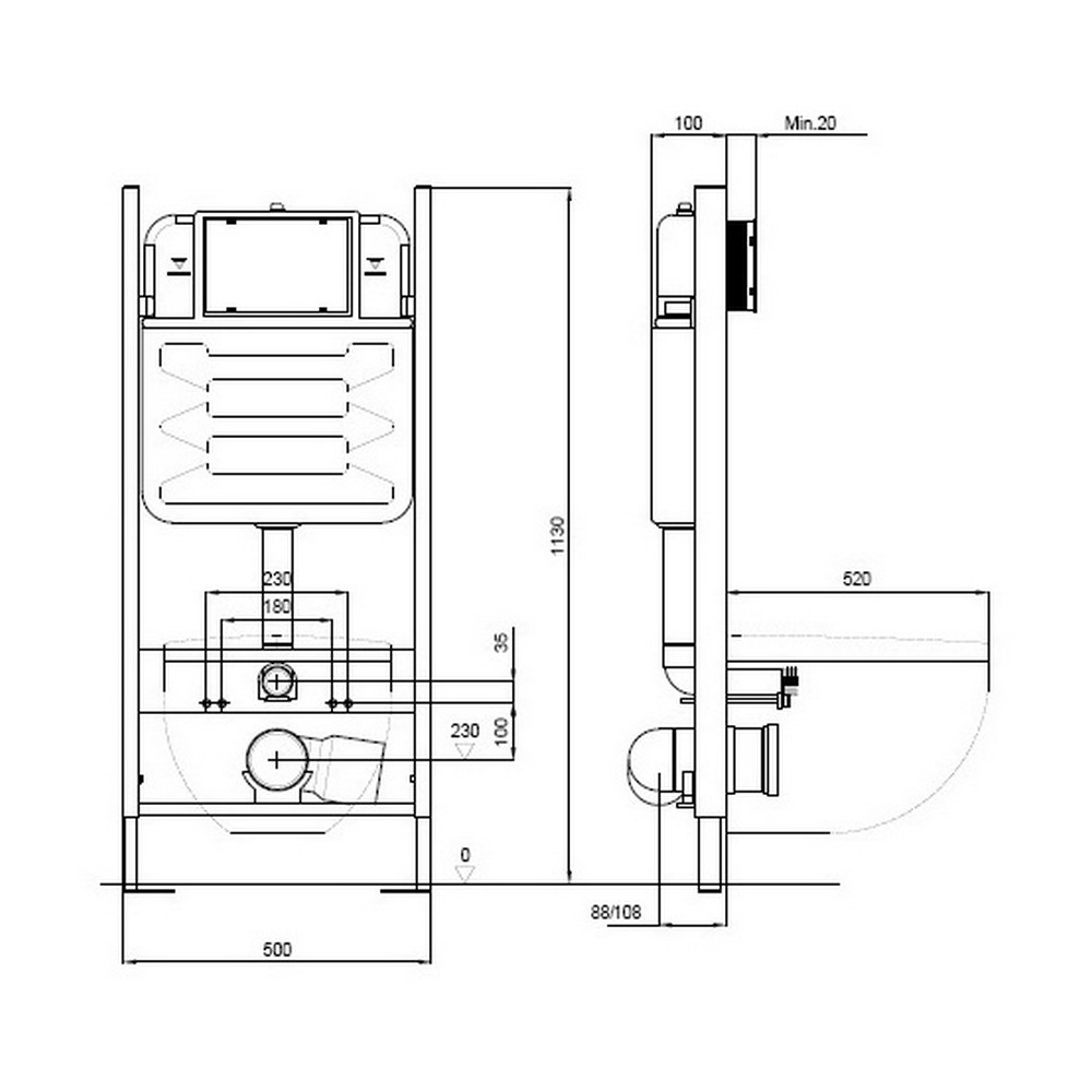 SET AQUATEK КАИР KKI/14 (рама AQUATEK Standard INS-0000014 и крепежа KKI-0000002 +унитаз AQ1170-00 КАИР с тонким сиденьем soft-close