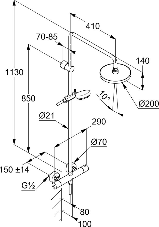Душевая стойка Kludi Logo Dual Shower System 6809405-00 с термостатом
