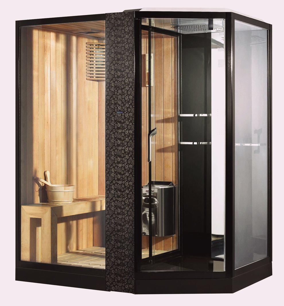 Душевая кабина Orans 89103LB 180x130x220 профиль черный, стекло прозрачное