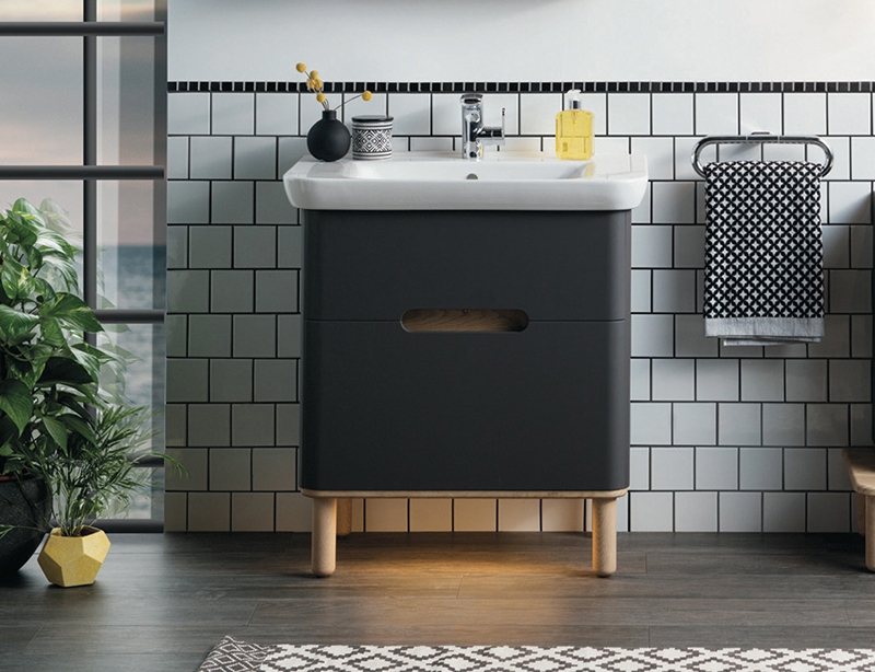 Тумба с раковиной Vitra Sento 65 подвесная Белая матовая