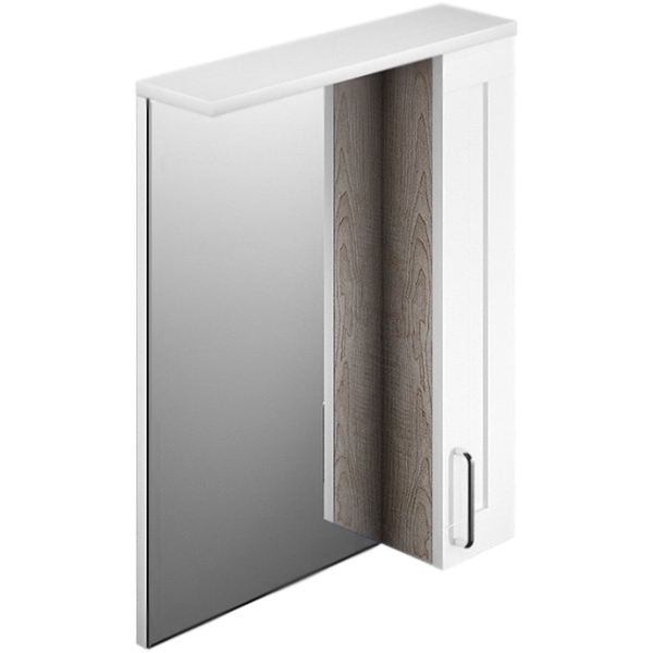 Зеркальный шкаф Iddis Sena 60 с подсветкой Белый Светлое дерево