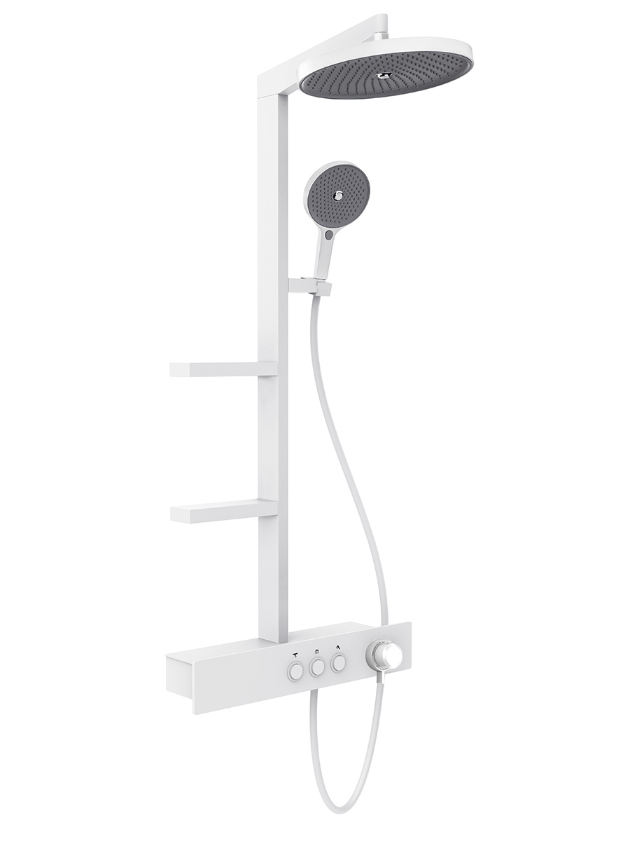 Душевая стойка с термостатом AQUAme AQM8005W белый матовый