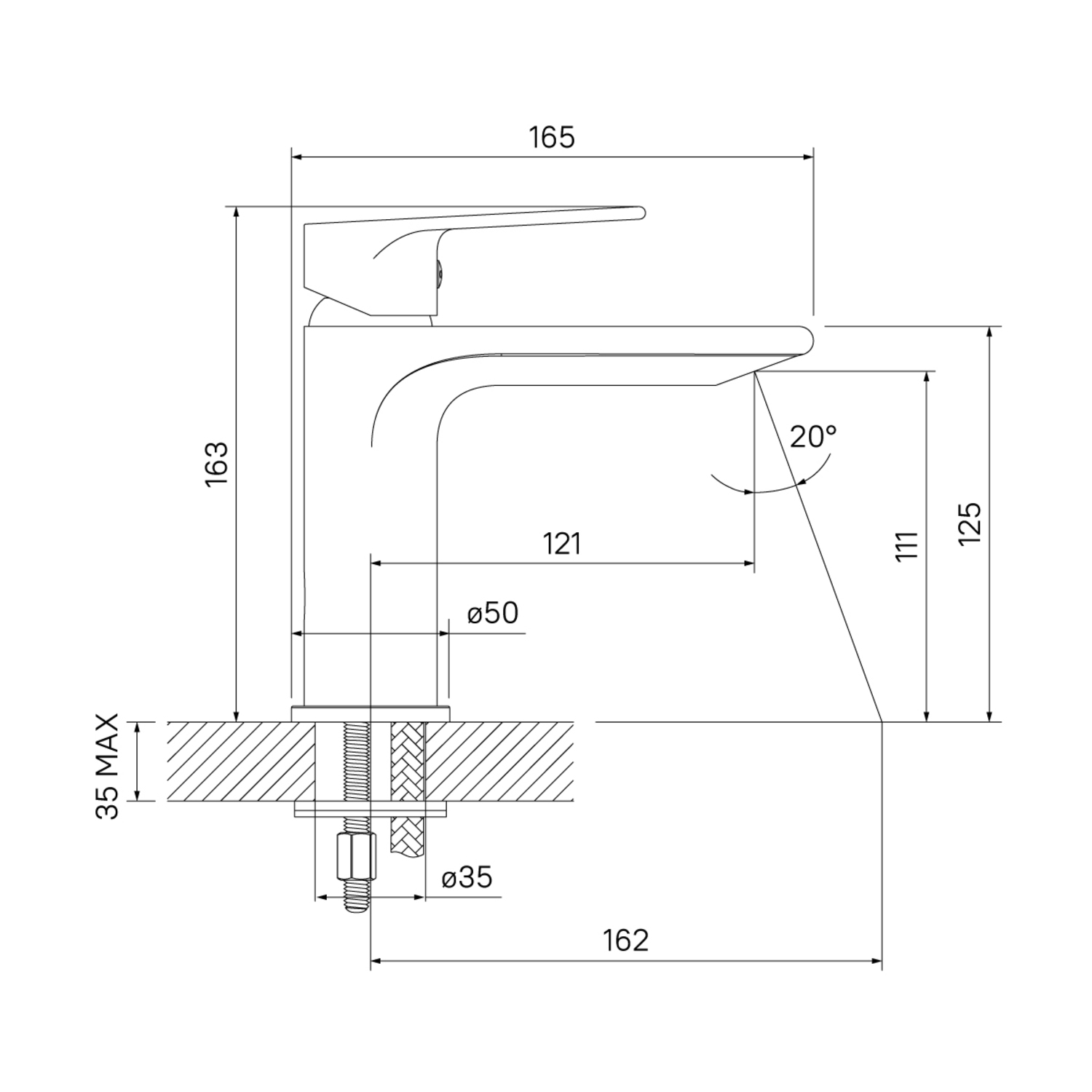 Смеситель для раковины IDDIS Edifice EDISB00i01 хром глянцевый