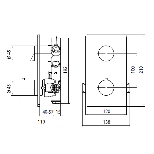 Термостат для душа Bossini OKI Z00002.073 черный матовый