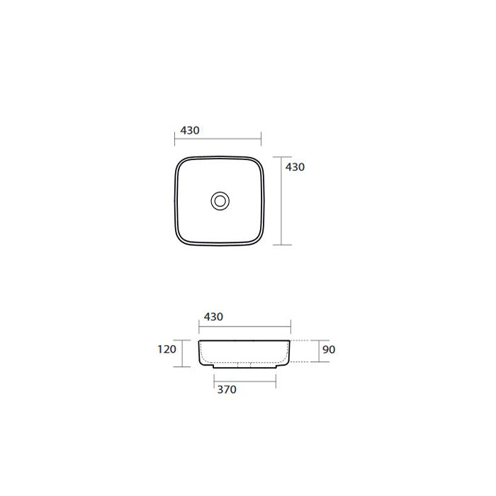 Раковина накладная 43см Kerasan Tribeca 460101 белый