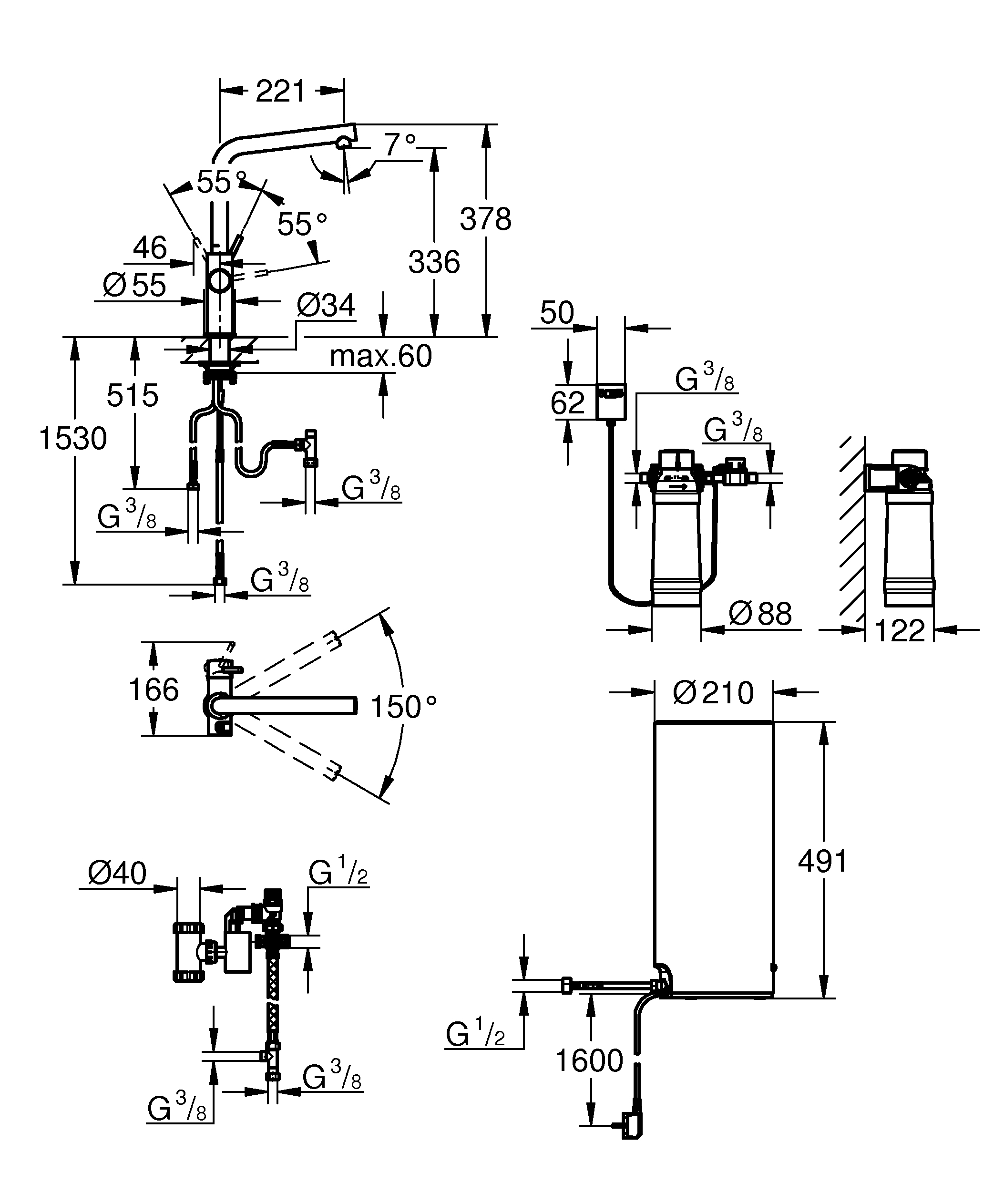 Смеситель для кухни Grohe Red 30325001 хром