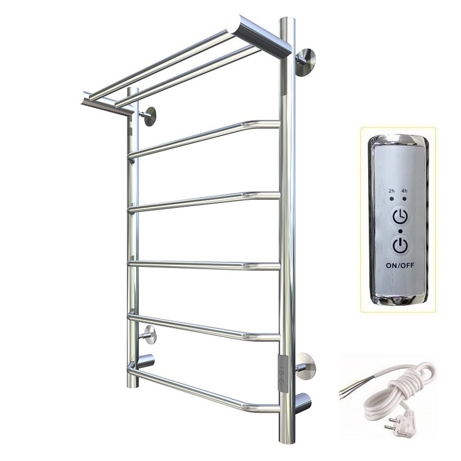 Полотенцесушитель электрический Тругор Пэк серия 6 80х60 хром, с полкой