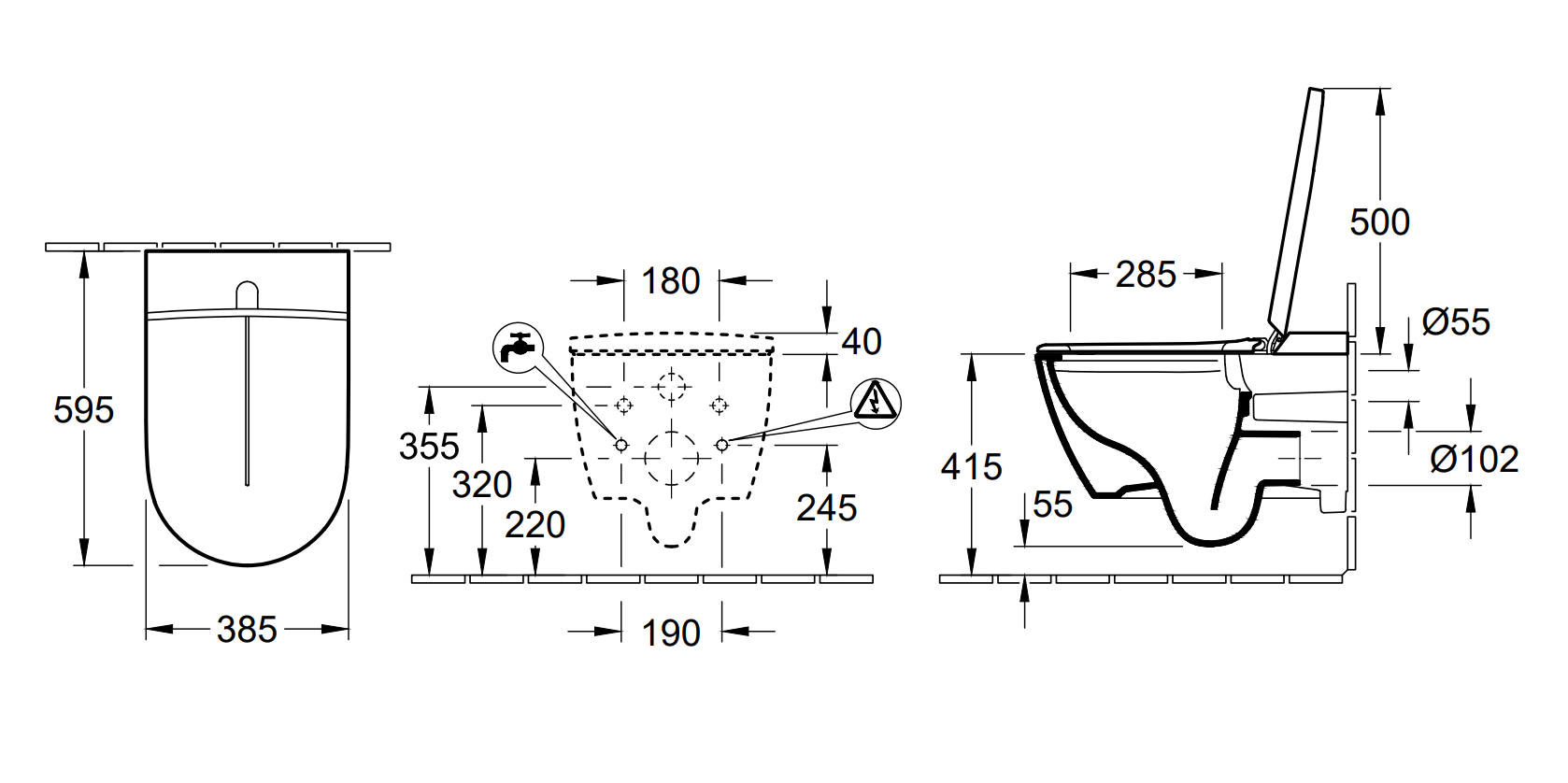 Унитаз-биде подвесной Villeroy & Boch ViClean-I200 V0E200R1 alpin ceramicplus
