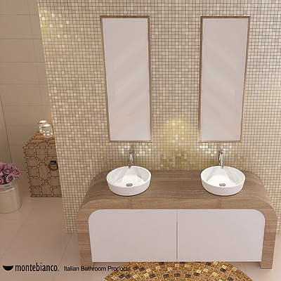 Раковина накладная 41,3см MonteBianco Isola Bella 11092 белый матовый