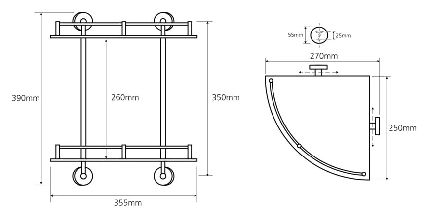 Полочка Bemeta Omega 104202142 Хром