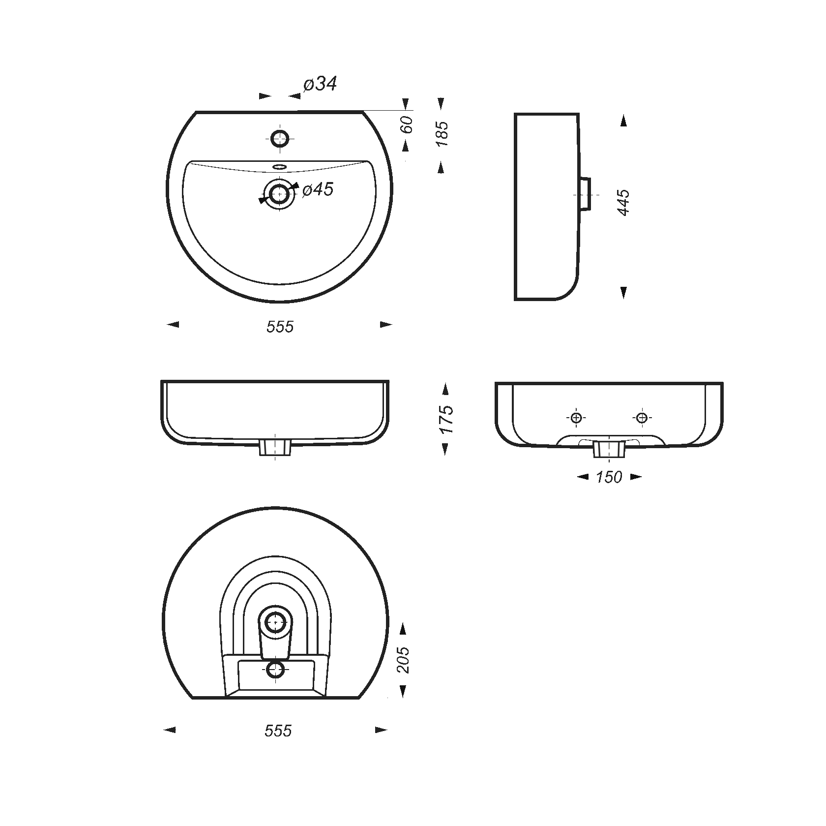 Раковина подвесная Sanita Luxe Best  BSTSLWB01 Белая
