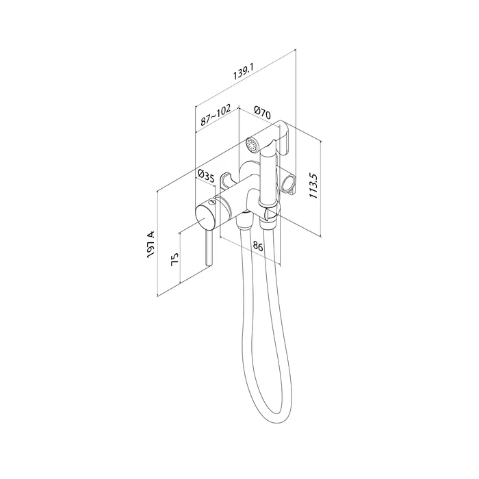 Гигиенический душ со смесителем IDDIS 005GMR0i08 графит матовый