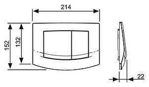 Кнопка смыва TECE Ambia 9240254 хром глянцевый/хром матовый