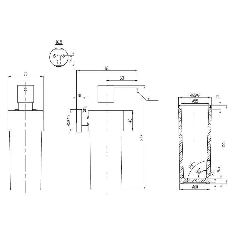 Дозатор Villeroy & Boch Elements-Striking TVA15200700061 хром