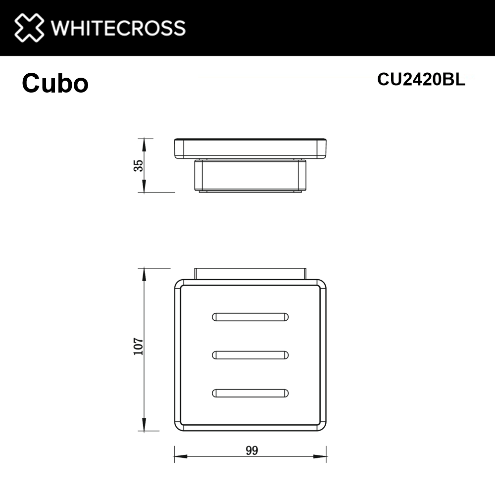 Мыльница подвесная WHITECROSS Cubo CU2420BL (черный мат)