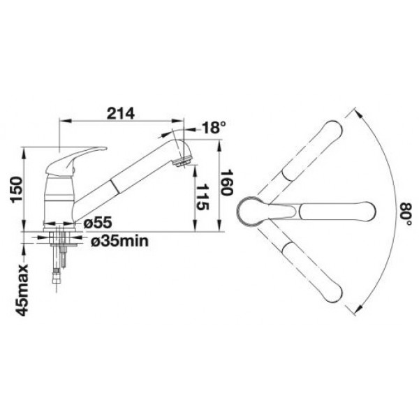 Смеситель для кухни Blanco Daras-S-F 521752 хром