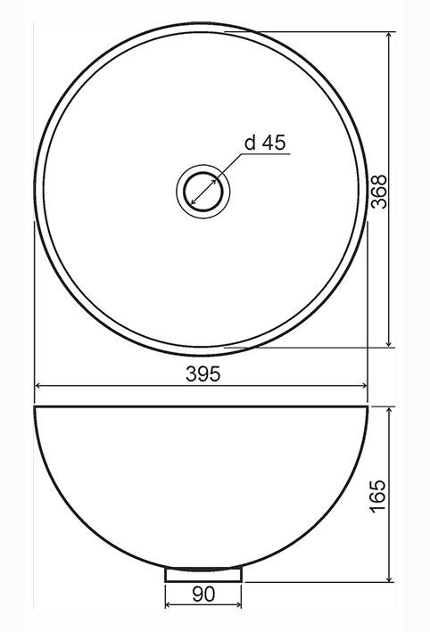 Раковина-чаша на полку или тумбу ALIENO 400х400 Altasan