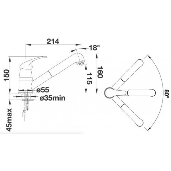 Смеситель для кухни Blanco Daras-S 524196 кофе