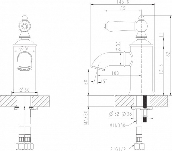 Смеситель для раковины Bravat Art F175109U бронза