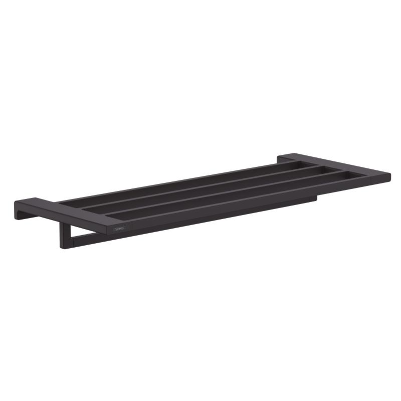 Полка для полотенец с держателем Hansgrohe AddStories 41751670 черный матовый