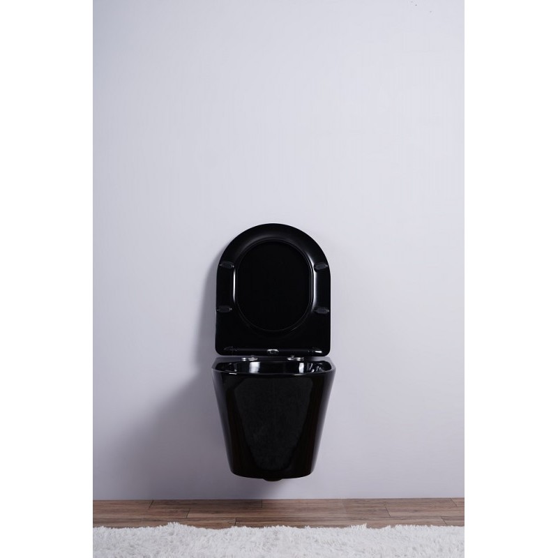 Унитаз подвесной Esbano CLAVEL черный, с сиденьем микролифт