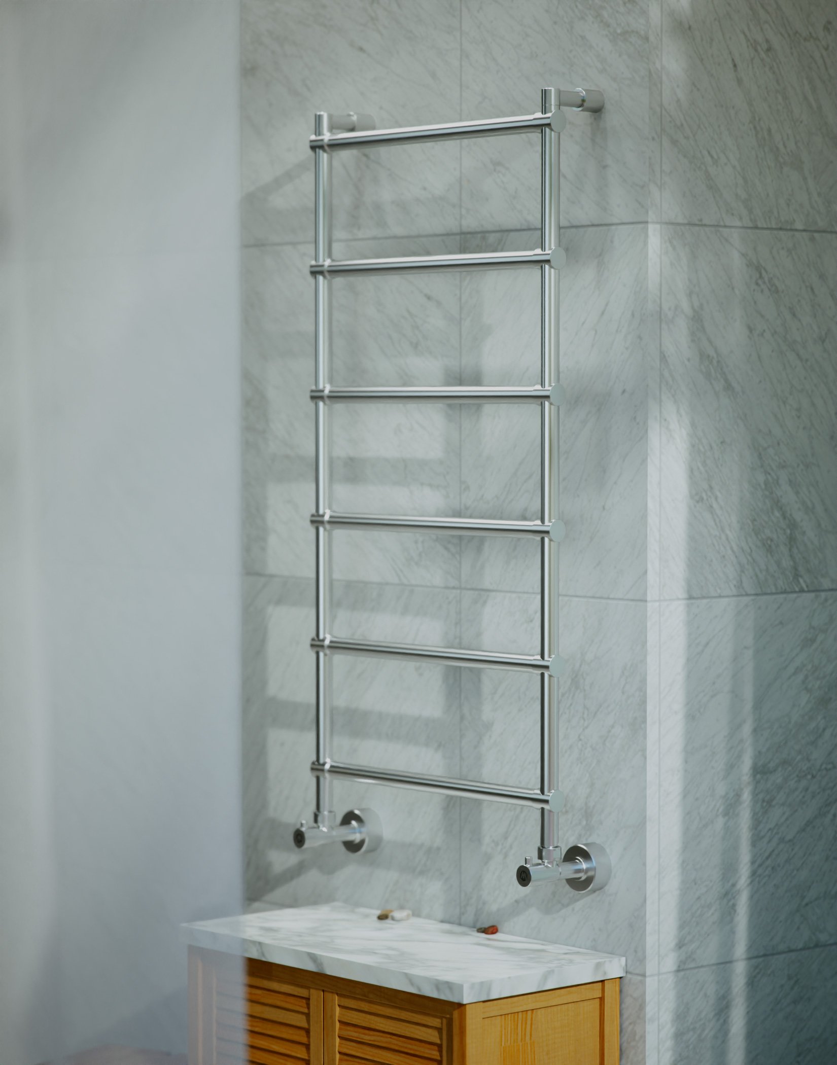 Полотенцесушитель водяной Margaroli Sole 442-6 4424706CRN 1080х535 хром