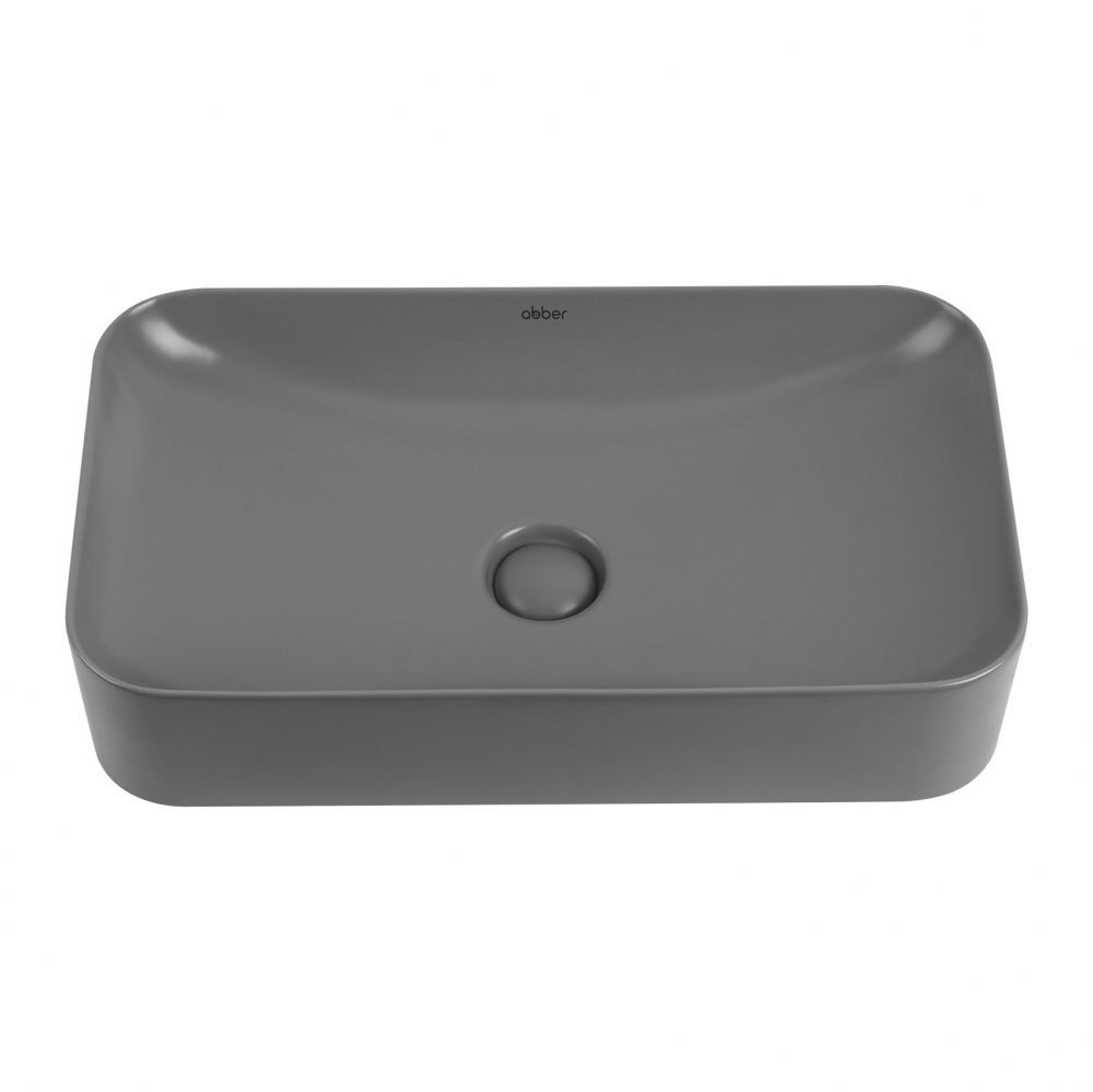 Раковина накладная 60см ABBER RECHTECK AC2204MG серый матовый