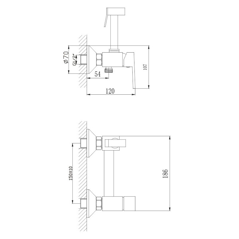 Гигиенический душ со смесителем Haiba HB5513-4 бронза матовая