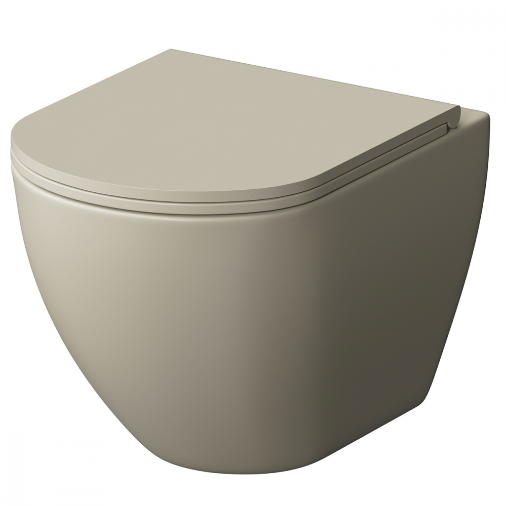 Унитаз подвесной Grossman GR-4455BEMS бежевый матовый, с сиденьем микролифт