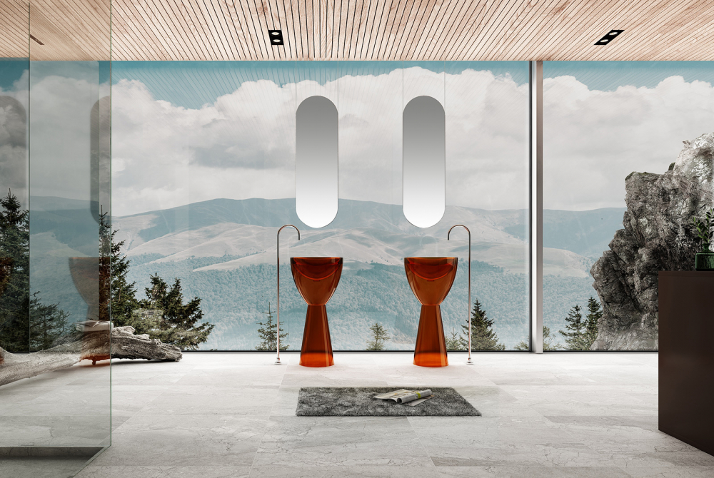 Раковина напольная 45см ABBER Kristall AT2703Opal коричневый