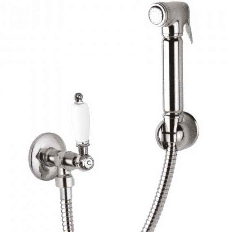 Гигиенический душ Cezares First KS ручка Белая Хром