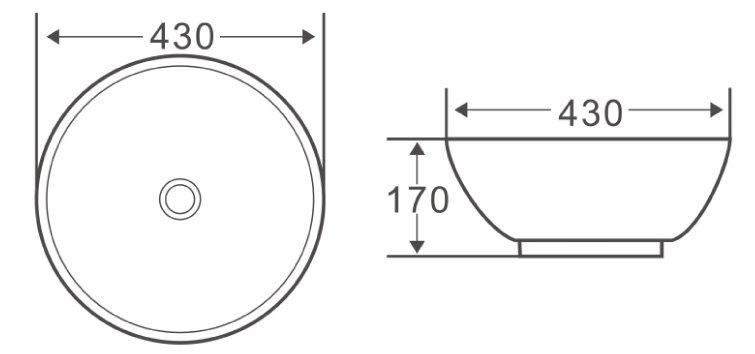 Раковина накладная 43см BelBagno BB1077 белый