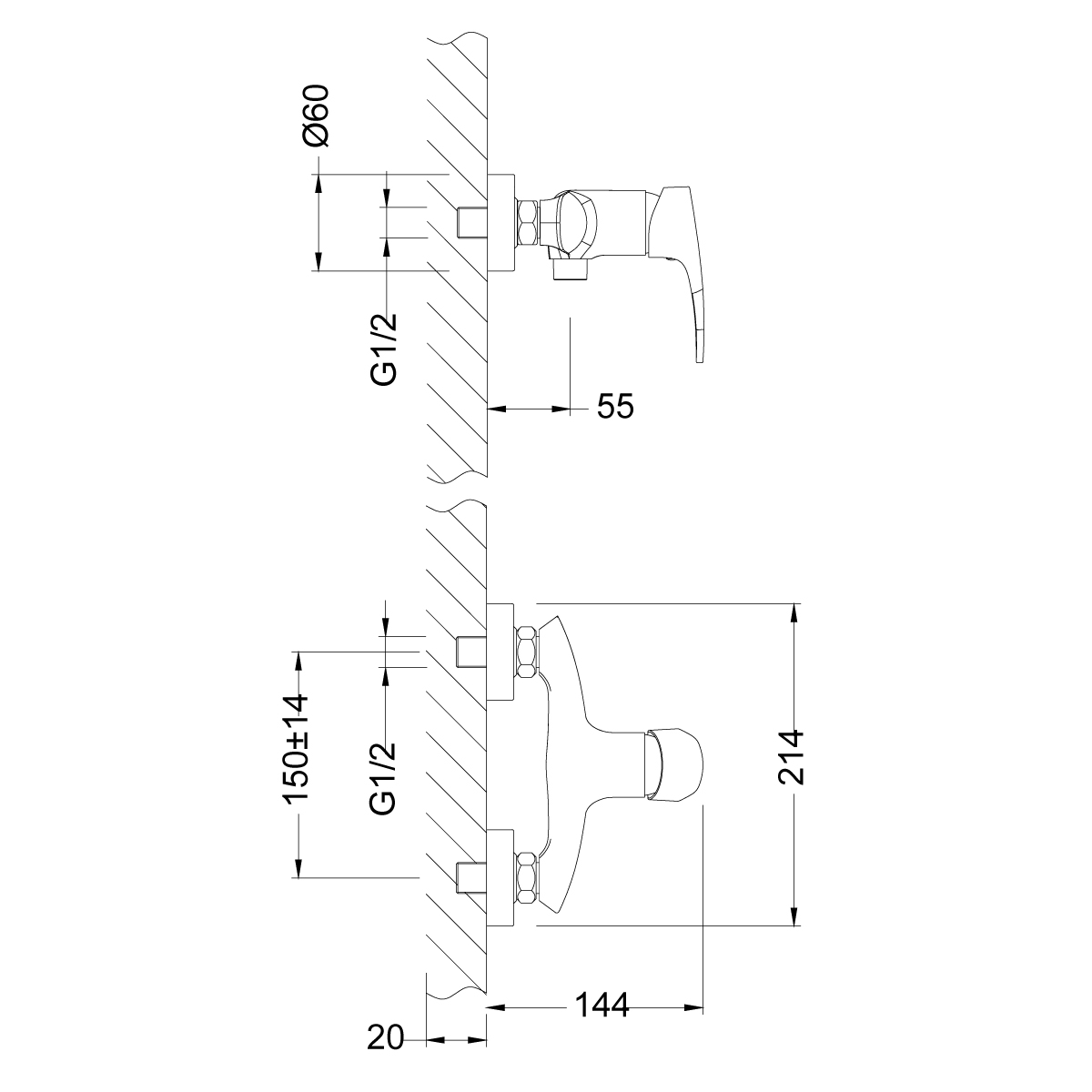 Смеситель для душа Lemark Linara LM0403C хром