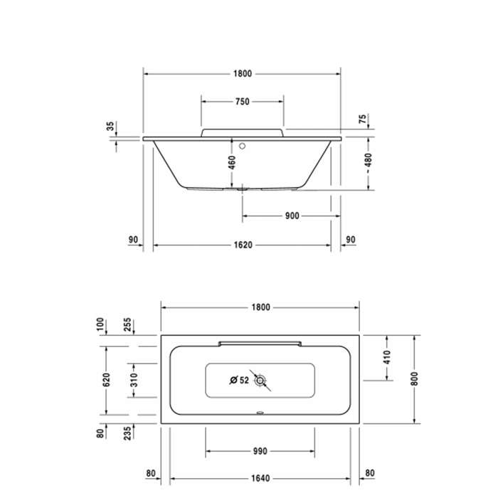 Ванна акриловая Duravit DuraStyle 180x80 700298 basic
