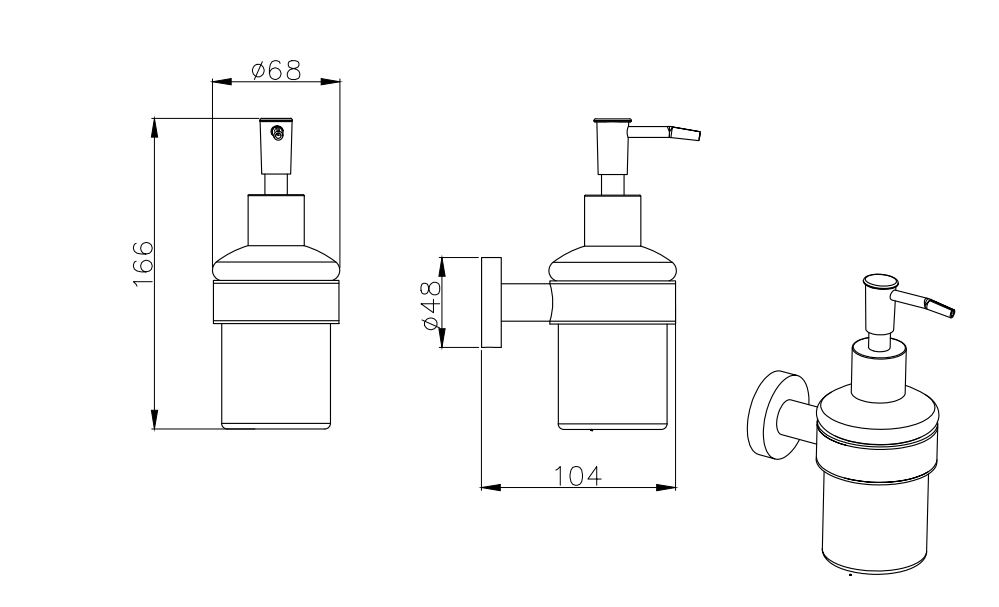 Дозатор жидкого мыла Aquatek Вега AQ4005CR хром